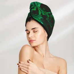 Towel Green Leaf Hair Bath Head Turban Wrap Quick Dry For Drying Women Girls Bathroom