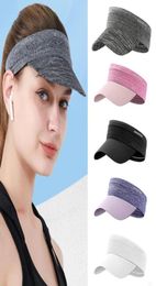 Wide Brim Hats Summer Fashion Sun Visor Hat Women Men Sports Cap Quick Dry Golf Tennis Lightweight Tie Dye Rollup Portable Beach4302099