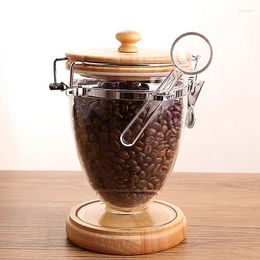 Storage Bottles Transparent Acrylic Coffee Bean Jar Food Container Tea Tin Sugar Plastic Airtight With Lid Spoon
