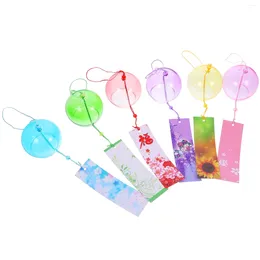 Decorative Figurines 6 Pcs Wedding Favors Japanese Style Wind Chimes Home Bells Simple Balcony Pendants Hanging Glass Decor