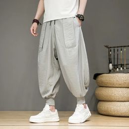 Harajuku Grey Jogging Sweatpants Mens Hip Hop Streetwear Wide Leg Sports Pants Korean Fashion Oversize Trousers Baggy 240512