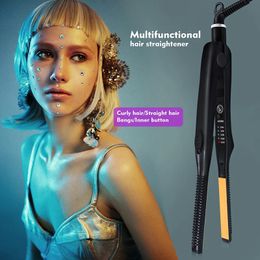 2 in 1 Hair Straightener and Curler Portable Mini Straightening Flat Iron 240506