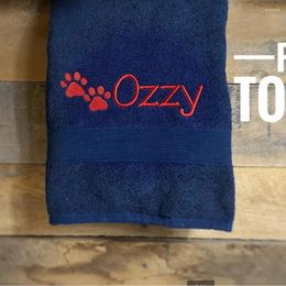 Towel Personalised Dog With Name And Print Pet Embroidered Puppy Gift Grooming D