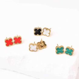 Classic Fashion Earrings Vaned Family Lucky Clover 18k Gold and