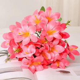 Decorative Flowers 10 Heads Artificial Lily Fall Home Decor Bouquet Autumn Party Accessories Fake Decorations Interior