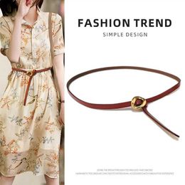 Waist Chain Belts Leather belt Womens thin decoration with dress Small perfume waist chain Antique factory direct sales Q240511