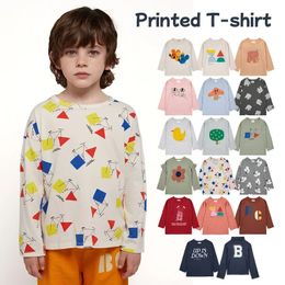 2023 INS AutumnWinter Baby Boys and Girls Trendy Cool Top Cartoon Cute Long Sleeve Bottom Shirt Childrens Tshirt 240510