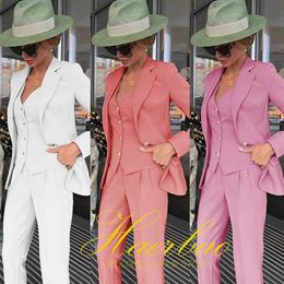 Others Apparel Suit for Women Blazer 3-Pack Jacket Pants Vest Formal Business Slim Fit Clothes Office Lady Workwear Y240509