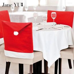 Chair Covers JaneYU Year Decorations 6 Pcs/set Christmas Santa Claus Hat Home Party Dining Table Decoration Gifts