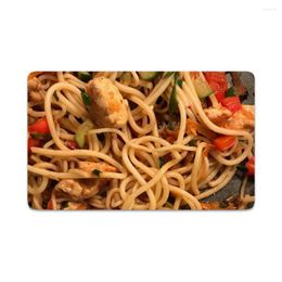 Carpets HX Food Fried Noodles 3D Graphic Hand-Pulled Noodle Flannel Door Mats Home Decorative Kitchen Rug Fashion Funny Gift