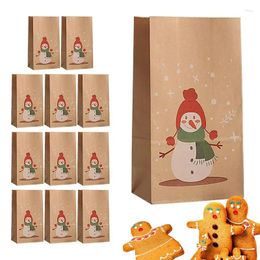 Gift Wrap 12 Pcs Christmas Paper Bags Reusable Candy Portable Treat Multifunctional Cookie Pouch Wrapping Supplies