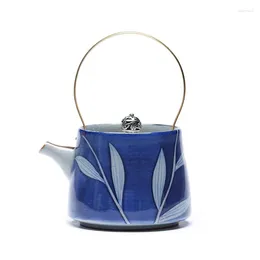 Teaware Sets Christmas The Blue And White Porcelain Handle Teapot Painted Jingdezhen Ceramic Philtre Pot Of Tea Set