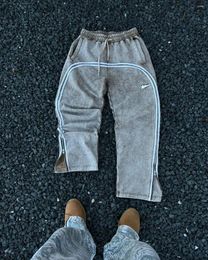 Men's Pants Y2k Korean Version Fashionable And Minimalist Striped Casual Baggy High Waisted Couple Straight Leg Sports Pan