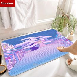 Bath Mats Aiboduo Non-slip Shower Mat Household 40x60/50x80CM Japanese Architecture Door Room Soft Bathroom Drying Rugs Baths