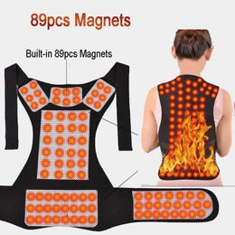 89pc Self Heating Back Support Waist Brace Magnetic Heating Corrector Therapy Belt Back Posture Corrector Spine Back Lumbar Belt 240509