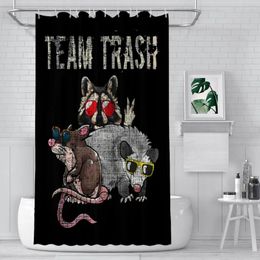 Shower Curtains Team Trash Opossum Rat Garbage Gang Bathroom Raccoon Waterproof Partition Home Decor Accessories