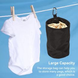 Storage Bags Nylon Clothesline Peg Bag Portable Replacement Hanging Cylindrical Balcony Clip Organiser With Carabiner