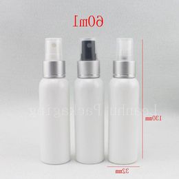 wholesale 60ml white anodized spray perfume bottles ,makeup setting spray bottle, anodized nozzle for perfume empty container Ljubx