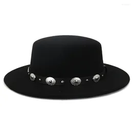 Berets Leisure Fedora Hat For Women And Man Crushable Winter Wedding Jazz Hats Bubble-shaped Top Wide Brim