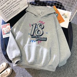 Women's Hoodies 18 Ans Years Birthday Women Harajuku Y2k Aesthetic Graphic Anime Tracksuit Streetwear Sweatshirts