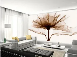 Wallpapers Customized Wallpaper For Walls Smoke Transparent Flower Po Home Decoration