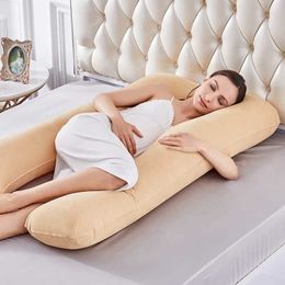 Maternity Pillows New pregnancy pillowcase U-shaped waist pillowcase multifunctional side protective pad cover suitable for pregnant women T240509