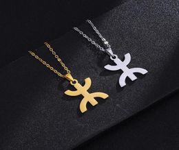 Pendant Necklaces Africa Berbers Symbol Stainless Steel For WomenGirl Silver ColorGold African People Berber Party JewelryPendan6907469