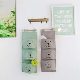 Storage Bags 1PCS Pockets Cotton Linen Wall Hanging Organizer Door Pouch Bedroom Home Pocket Decor Bag