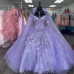 Floral Charro Quinceanera Dresses With Warp Off Shoulder Puffy Skirt Lace Embroidery Princess Sweety 16s Girls Masquerade gowns 253l