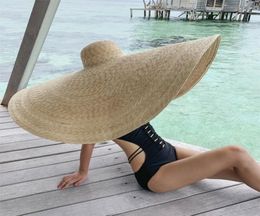 90cm Summer Beach Sun Hat Antiuv Sun Protection Straw Cap Cover Caps Collapsible Sunshade Sun Hats 2205271580444