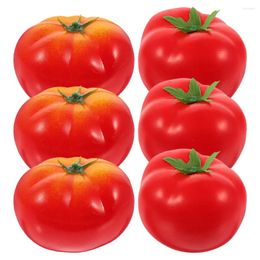 Decorative Flowers 6 Pcs Imitation Tomato Lifelike Vegetable Decorations Kitchen Vegetables Props Foam Fake False Showcase Display Toddler