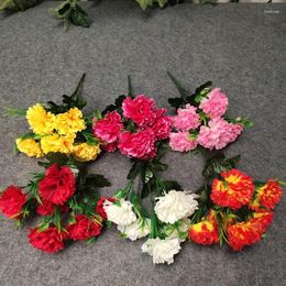 Decorative Flowers 2PCS 6-prong 6-color Carnation Living Room Artificial Flower Creative INS Gift Bouquet