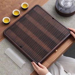 Tea Trays Plate Wood Tray Serving Luxury Small Vintage Gongfu Square Japanese Antique Tabuleiro Office Accessories WSW20XP
