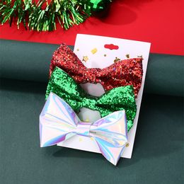 Christmas Hair Bows Clips for Girls Sequins Large Bows Alligator Hair Clip Bows Hair Accessories Bows hair pin for Women Kids Toddlers Red White Green