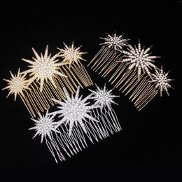 Hair Clips Bridal Wedding Accessories Crystal Star Combs Jewelry For Women Rhinestone Bride Headpiece Party Bridesmaid Gift