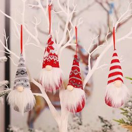 Plush Gnomes Handmade Ornaments Tomte Swedish Scandinavian Santa Christmas Tree Hanging Decoration Home Decor Jk2009xb