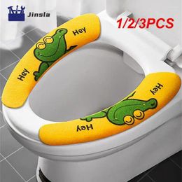 Toilet Seat Covers 1/2/3PCS Universal Cover Soft Cartoon WC Paste Sticky Pad Washable Bathroom Warmer Lid