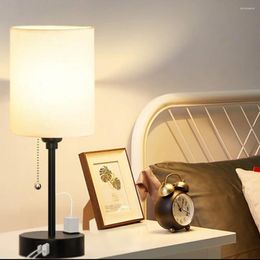 Table Lamps Desk Lamp Dimmable Eye Care Reading Light With USB C And A Ports Office Bedroom For Dorm