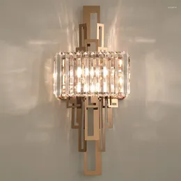 Wall Lamps Luxury Living Room Tv Background Crystal Lamp Bedroom Bedside Sconces Nordic Modern Porch Aisle Staircase Indoor Lighting