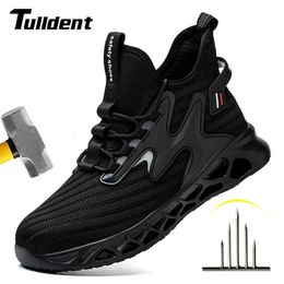 Breathable Men Work Safety Shoes Antismashing Steel Toe Cap Working Boots Construction Indestructible Sneakers 240511