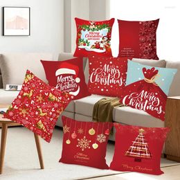 Pillow Printing Red Pillows Decor Home Decorative Car Sofa Cover Bed Pillowcase Christmas Covers (45 45cm)