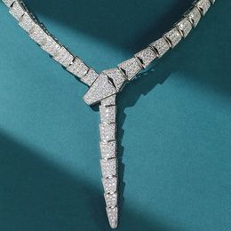 Zircon Diamond Stone Wide or Slim Snake Shaped Choker Necklace Earrings Braceles Rings Women Luxury Designer Gold Plated Jewellery 240507