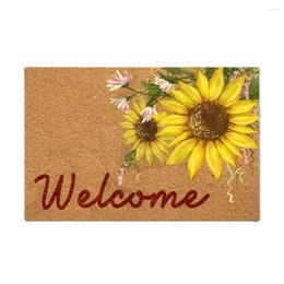 Carpets Welcome Sunflowers Funny Doormat Outdoor Porch Patio Front Floor Door Mat House Rug Home Decor Carpet Rubber