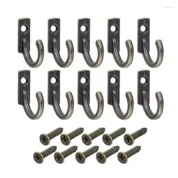 Hooks 10 PCS Small Antique Wall Hanger Curved Buckle Horn Lock Clasp Hook For Wooden Jewellery Box Hardware Home Coats Hat Clothes