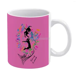 Mugs Dance&live White Mug Coffee Girl Gift Tea Milk Cup Dance Sing Love Life Beauty Optimism Funn Hip Hop Funny Raz 2024