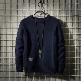 Men's Sweaters Crewneck Pullovers Blue Knitted For Men Graphic Round Collar Man Clothes Y2k Vintage Maletry 90s Loose Fit Sweat-shirt