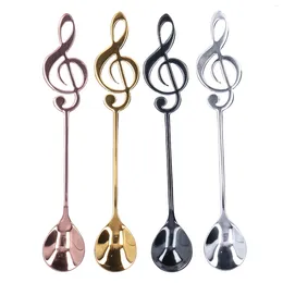 Party Favour 4Pcs 304 Stainless Steel Spoon Innovative Musical Notes Stirring For Coffee Wedding Gifts