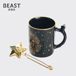Mugs |The East / Fauvism Star Mug Ceramic Cup With Teaglass Lovers Luxury Birthday Gift