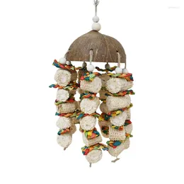 Other Bird Supplies Natural Coconut Shell Corn Cob Parrot Toy Bite Resistant Birds Chew Colourful Parakeets Hanging Cage