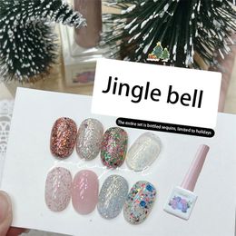 Nail Glue Shiny Festive Energetic Highest Rated Green Glitter Nails Christmas Nail Polish Potherapy Gel Trend 240509
